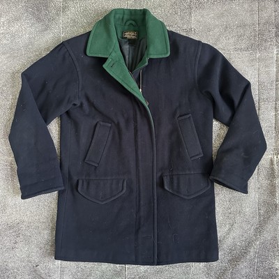 Women's Vintage 90's Eddie Bauer Navy Blue Green Wool Zip Up