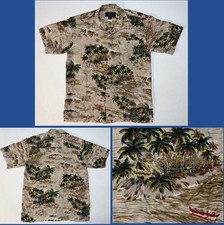 NWT Vintage 90s Hawaiian Shirt 100 Silk Trader Sunrise Ent Sz M Aloha Outrigger