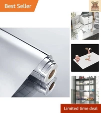 Transform Your Space with Flexible Silver Mirror Stickers - Easy DIY, 15.8"x80"