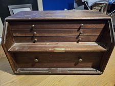 Wooden 4 Drawer Engineers Toolmaker Tool Box Cabinet Storage 