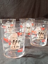 BC🏵️LOT DE 4 VERRES COCA-COLA VINTAGE CAMION PUBLICITAIRE TUMBLER WHISKY 20CL🏵