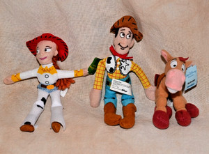 TOY STORY MINI BEAN PLUSH DISNEY BULLSEYE WOODY JESSIE KELLOGGS Lot