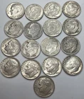 Lot Of 17 - USA Roosevelt Dimes 90% Silver Coins 1950-1964 Mixed Dates #C5