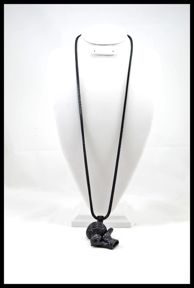 Colgante Hip Hop Negro Alegría Cadena Franco 36 Pulgadas Última Piedra Completa Foto 3 de 3