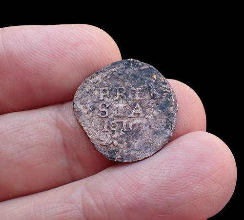 A rare Dutch 'Duit' from Friesland or 'FRI SIA' dated with the year 1616.