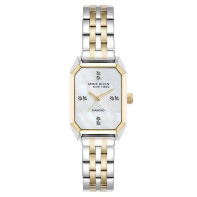 NEW Anne Klein New York Genuine Diamond MOP Two Tone Ladies  Watch 12/7751MPTT