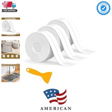 Caulk Tape Waterproof Self Adhesive, 3 Rolls Toilet Caulk Sealing Strip, Bath...