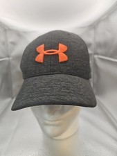Under Armour Gray Ball Cap Hat with Embroidered Orange Logo Youth size S/M