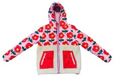 Mini Boden Borg Mix Quilted Floral Girls Jacket 10-11Y Hooded Sherpa Lined Coat
