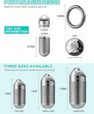 Titanium Keychain Pill Holder Small Metal Pill Case, Pill Organizer Portable ...
