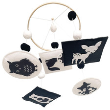 Montessori Mobile, Black and White Mobile for Baby, Woodland Baby Crib Mobile fo