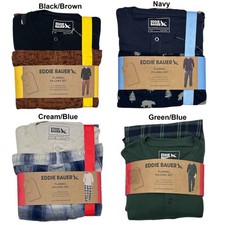 Eddie Bauer Men's Long Sleeve Waffle Henley & Flannel Pant Pajama Set