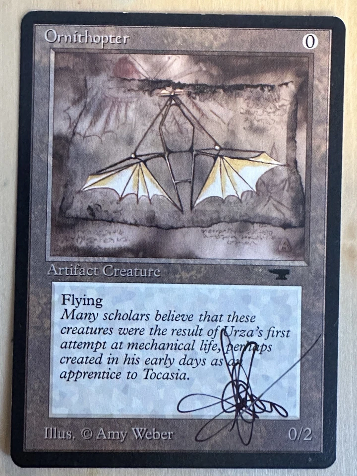 MTG ARTIST PROOF Antiquities Ornithopter AP Sketch Art Amy WEBER Magic - Image 2 of 2