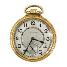 Hamilton Gold-Filled Open Face Pocket Watch Size 16