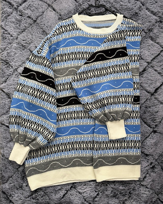 MODANISA Damen Strickpullover Rundhals Langarm geometrisch mehrfarbig