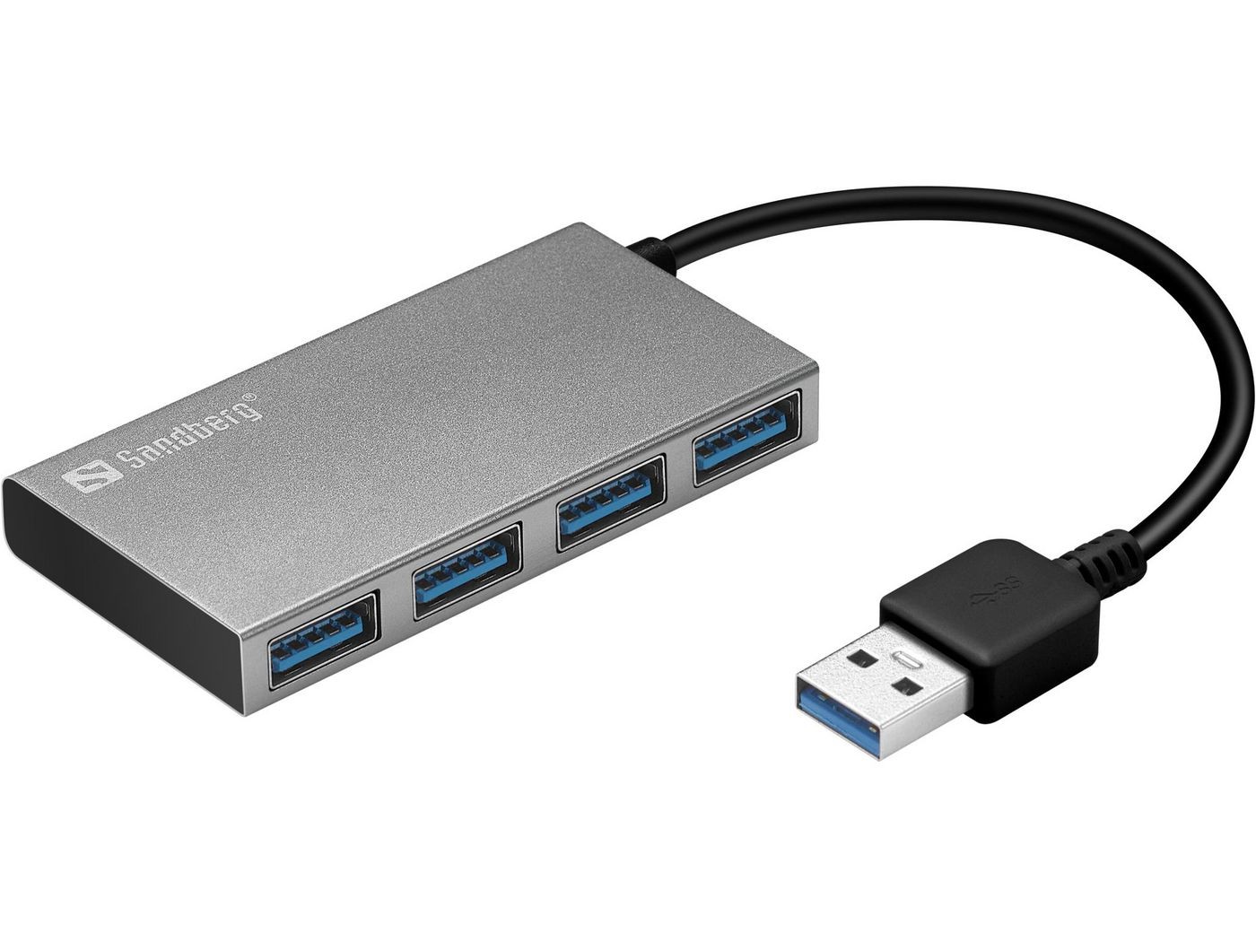Sandberg 133-88 USB 3.0 Pocket-USB-Hub, 4 Ports, Silber - Bild 2
