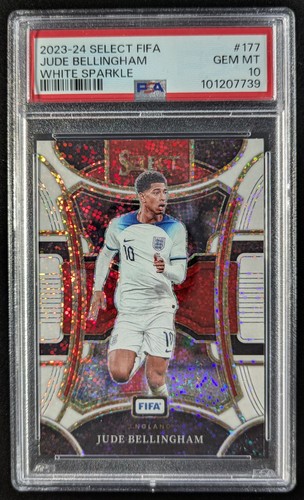 2023-24 Select FIFA JUDE BELLINGHAM White Sparkle SSP Mezzanine #177 PSA 10