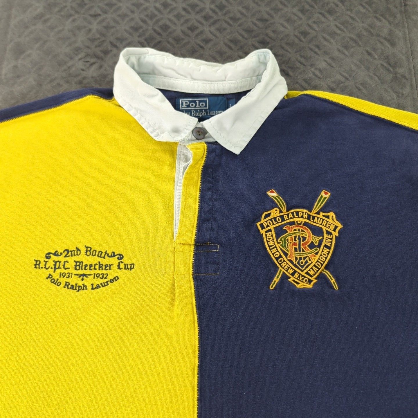 FILA Polo Ralph Lauren Polo Shirt 2° Barca Bleecker Coppa Canottaggio Manica Corta Uomo Large