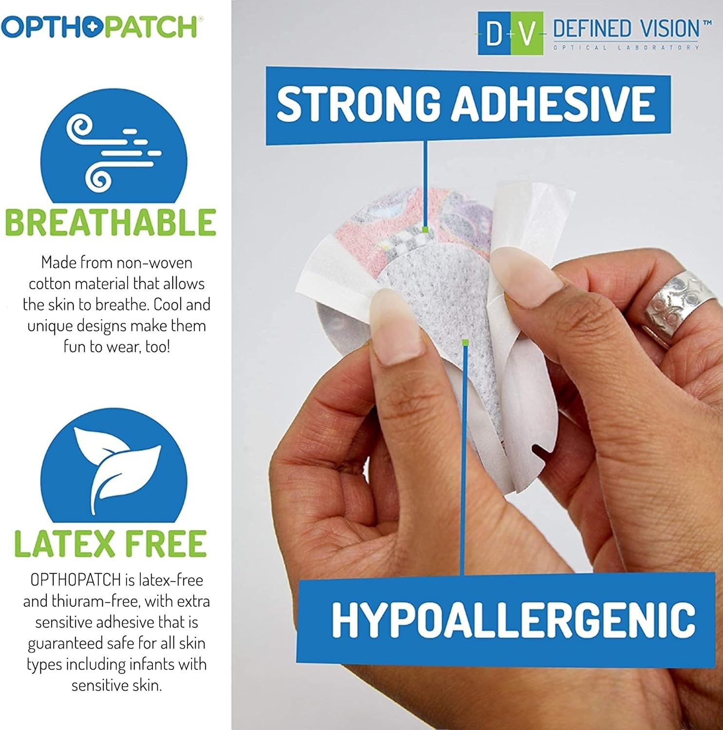 Infant Eye Patches - Boys' Design - 100 Count + Charts