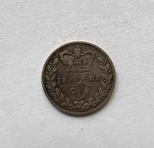 An 1885 Queen Victoria Silver 3d Three Pence Coin