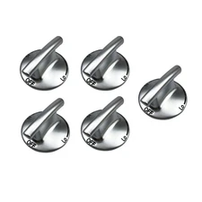 Silver 5PCS Burner Control Knob Replace Part For Magic Chef Gas Cooktop Stove