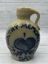 2003 Maple City Pottery Stoneware Jug - I ❤️ Country Memories Day Western Decor