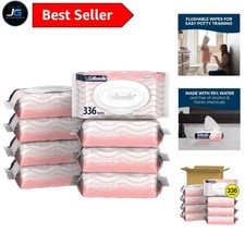 Fragrance-Free Flushable Wipes - Hypoallergenic, 336 Count, Perfect for Sensi...