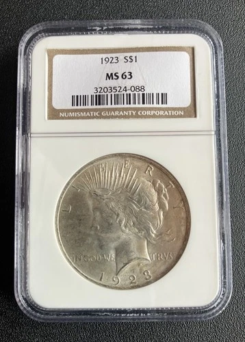 1923-P Peace Dollar NGC MS63 ***RARE ORIGINAL COIN*** 90 % Silver