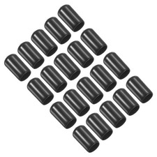 20 Pcs 12mm Snooker Cue Tip Cover, Pool Cue Tips Rubber Cover, Black