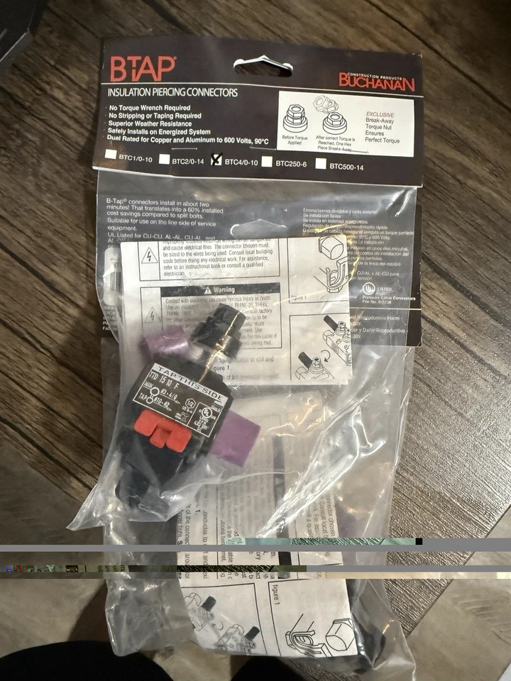 24 PACK SICAME INSULATION PIERCING CONNECTOR 3AWG-4/0 (Main)  #10-#2 (tap Side) - Image 4 of 4