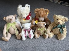 Lot 6 VTG Steiff Teddy Bears 4 Mohair 5 White Tagged Ltd Ed All Tagged So Cute
