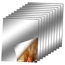 10 Pieces Flexible Mirror Sheets, Self Adhesive Decorative 6x9 inch 10pcs