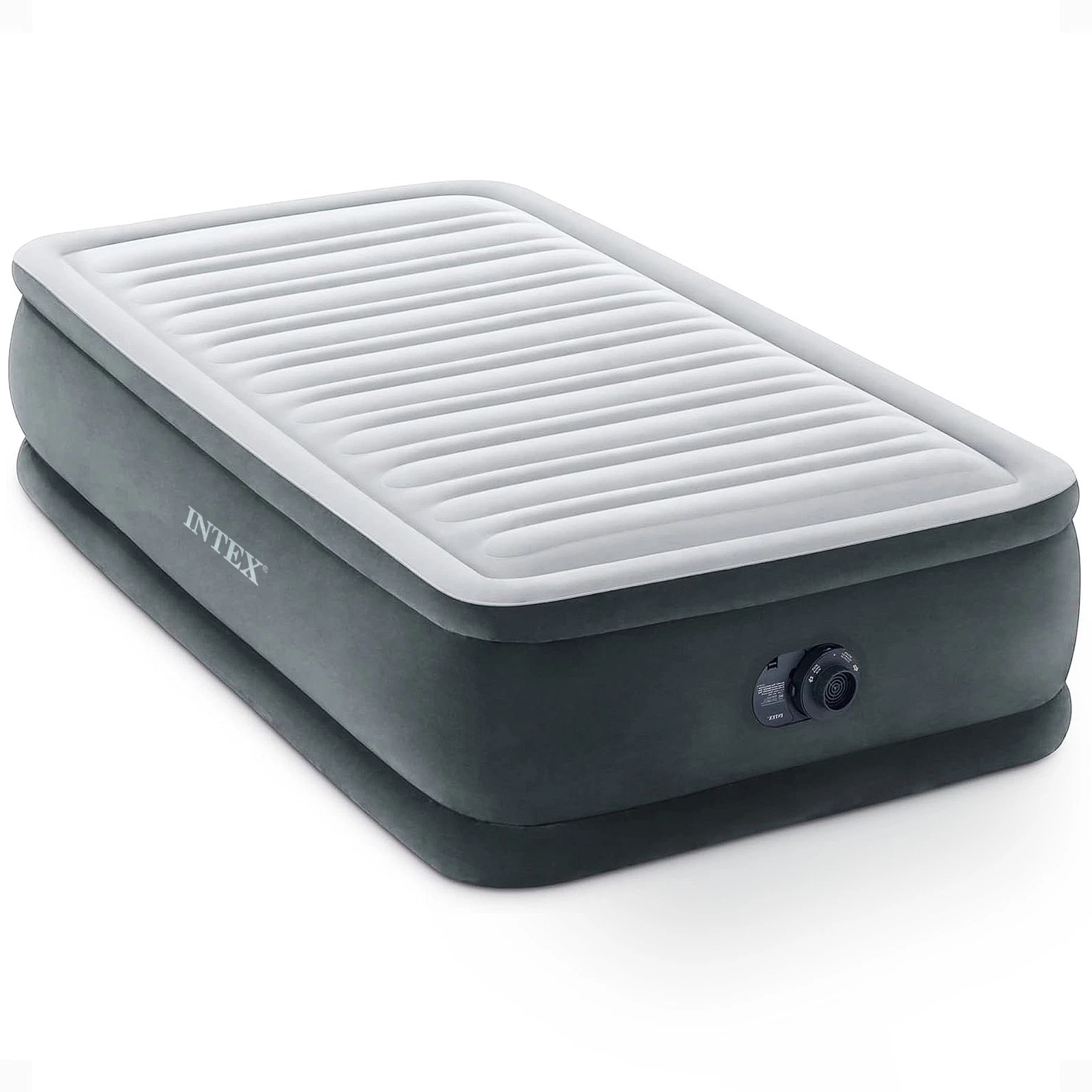 Intex Comfort Dura-Beam Plush Airbed Mattress with Built-In Pump, Twin (Used)