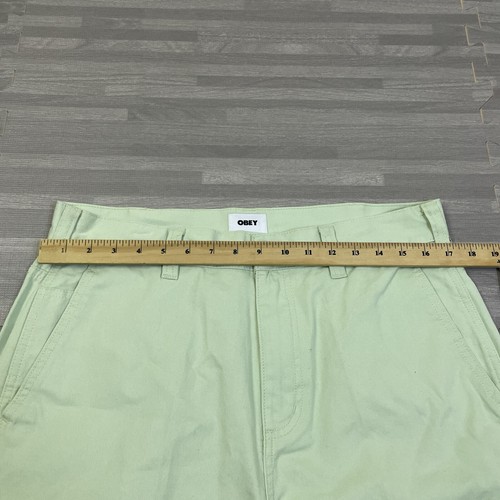 OBEY Big Timer Carpenter 8" Shorts Chino Mens Size 32 Surf Spray Green $70 - Picture 3 of 8