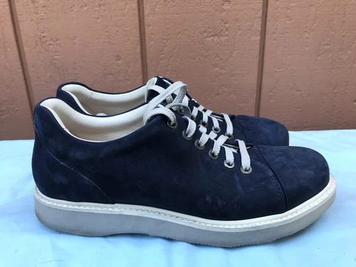 RARE MINT Samuel Hubbard Women 37 US 7M "Hubbard Free" Navy Suede Lace Shoes A6