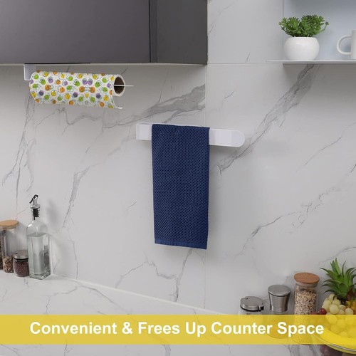 Stainless Steel Self Adhesive No-drilling 35cm Towel Wall Holder Rail - White - Picture 6 of 6
