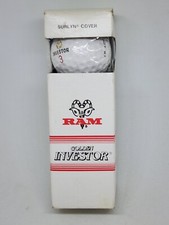 Vintage Golden Investor RAM Sleeve of 3 Golf Balls Surlyn Cover New in Box
