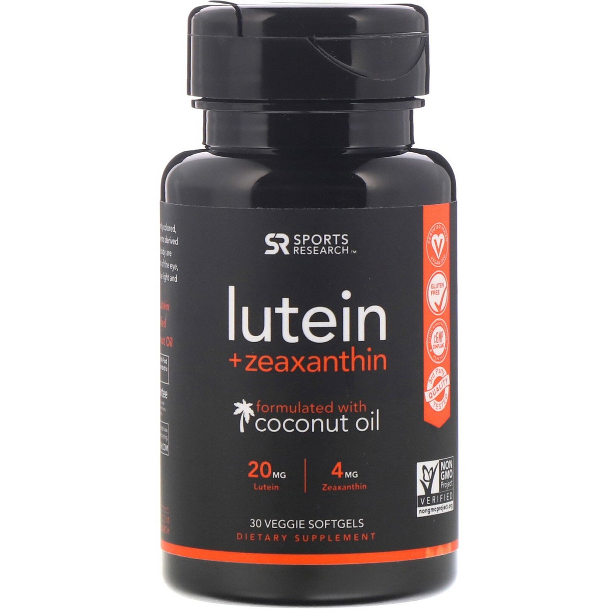 Sports Research Lutein + Zeaxanthin with Coconut Oil, Dietary