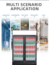 NSF 48" Commercial Merchandiser 2 Glass Door Refrigerator 34 Cu. Ft. EKS