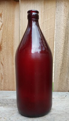 Vintage 1950s Schlitz ROYAL RUBY RED Anchorglass ANCHOR HOCKING Beer Bottle