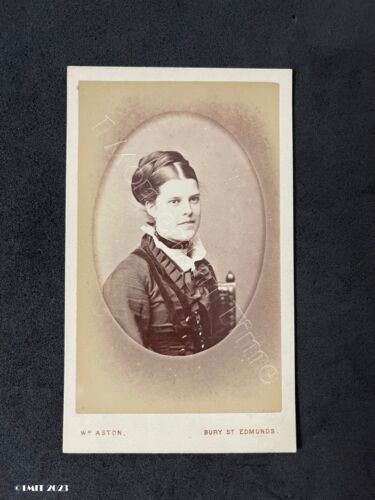 CDV Lady Choker Mourning Chain, by Aston Bury St Edmunds Victorian Fashion Photo - Picture 1 of 9