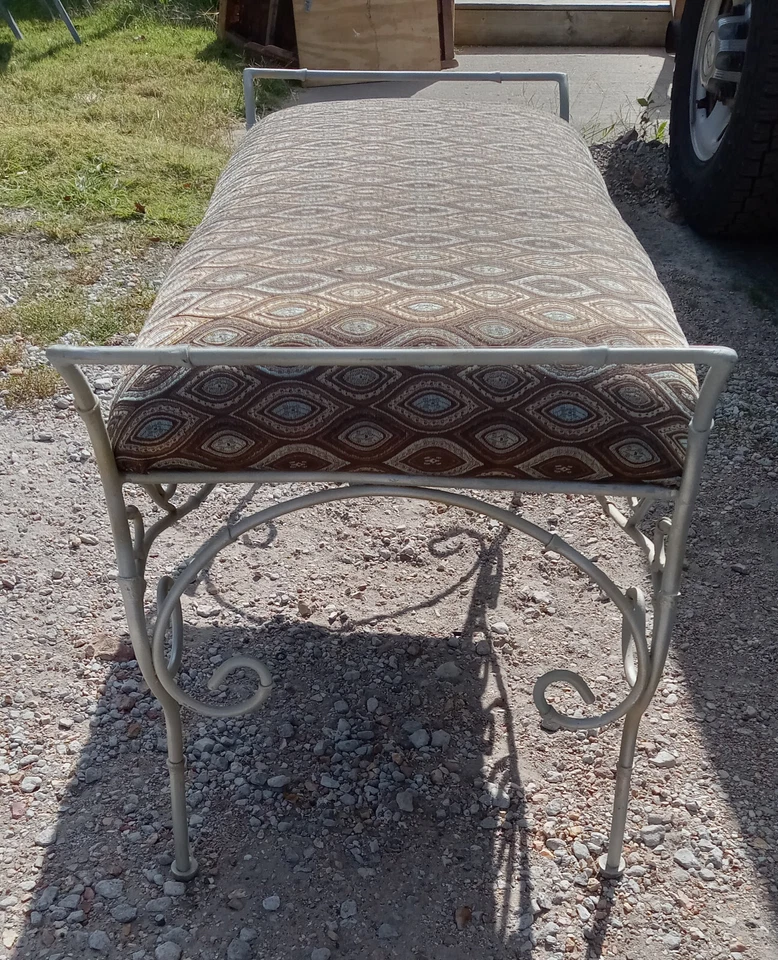 Banco de entrada con base de hierro / banco de extremo de cama (BB34) Foto 3 de 4