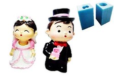 2 Stampi Silicone di di Sposi Candele Resina Gesso Uso Artigianale L.21377