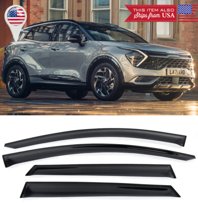 Front Rear Window Visor Sun Vent Rain Wind Guard Shade For 23-Up Kia Sportage