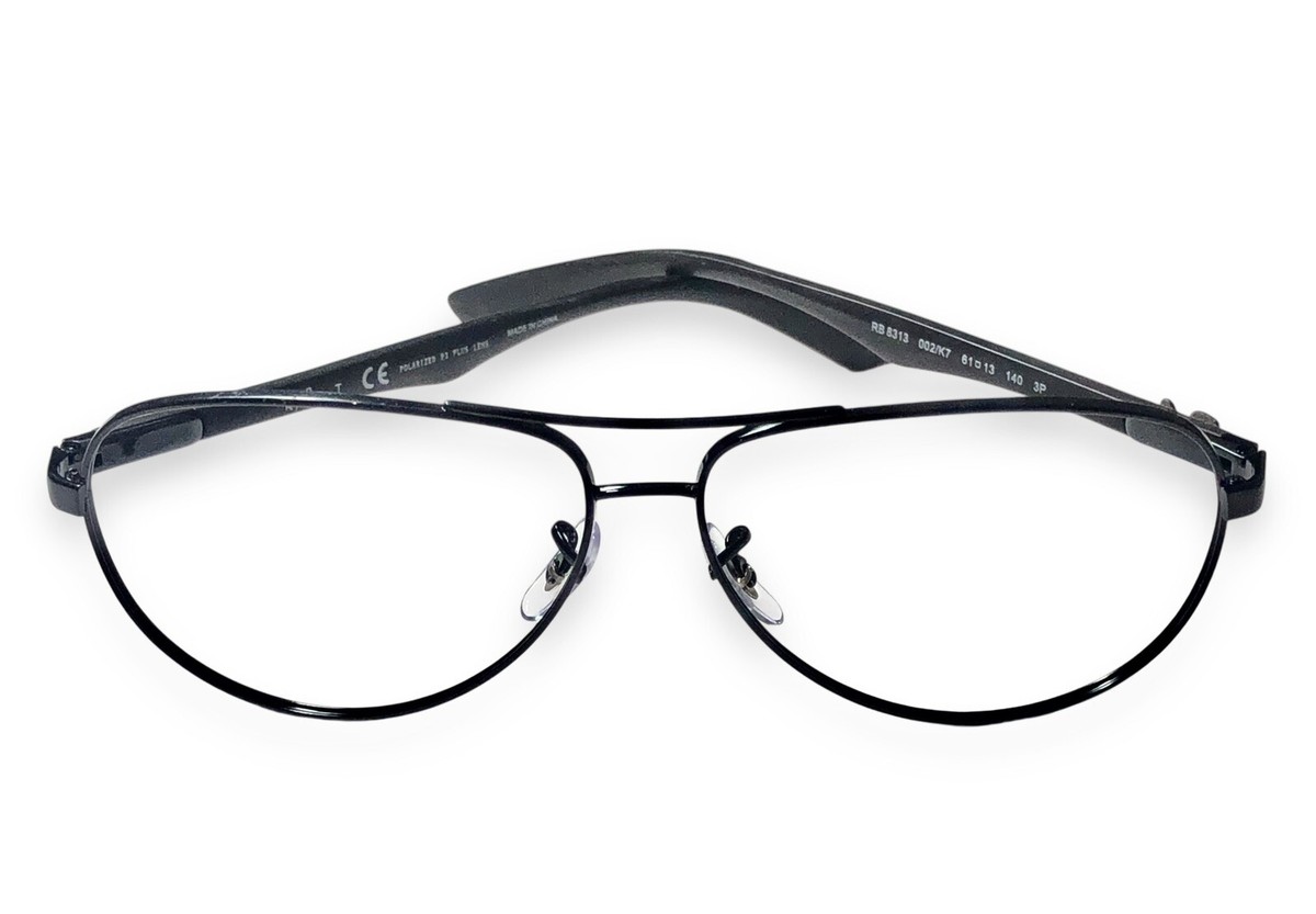 Ray Ban RB8313 002/K7 Carbon Fibre Sunglasses Black Metal Frame 