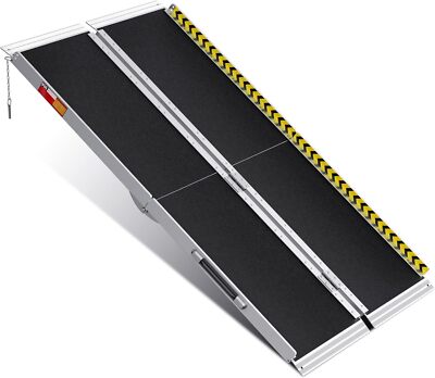 2-10ft Aluminum Multi-Folding Wheelchair Scooter Mobility Ramp Portable Non-Slip