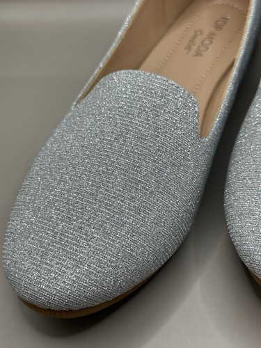 TOP MODA Costa Silver GiltterFlat Dress Shoes Women Size 9 BRAND NEW IN BOX! - Picture 5 of 8