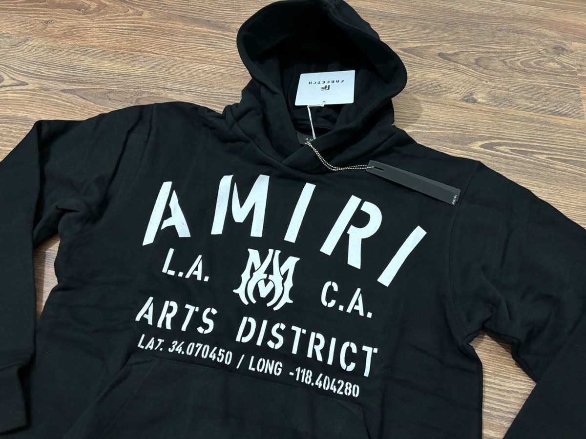 AMIRI Size L Arts District Hoodie - Black with White Print
