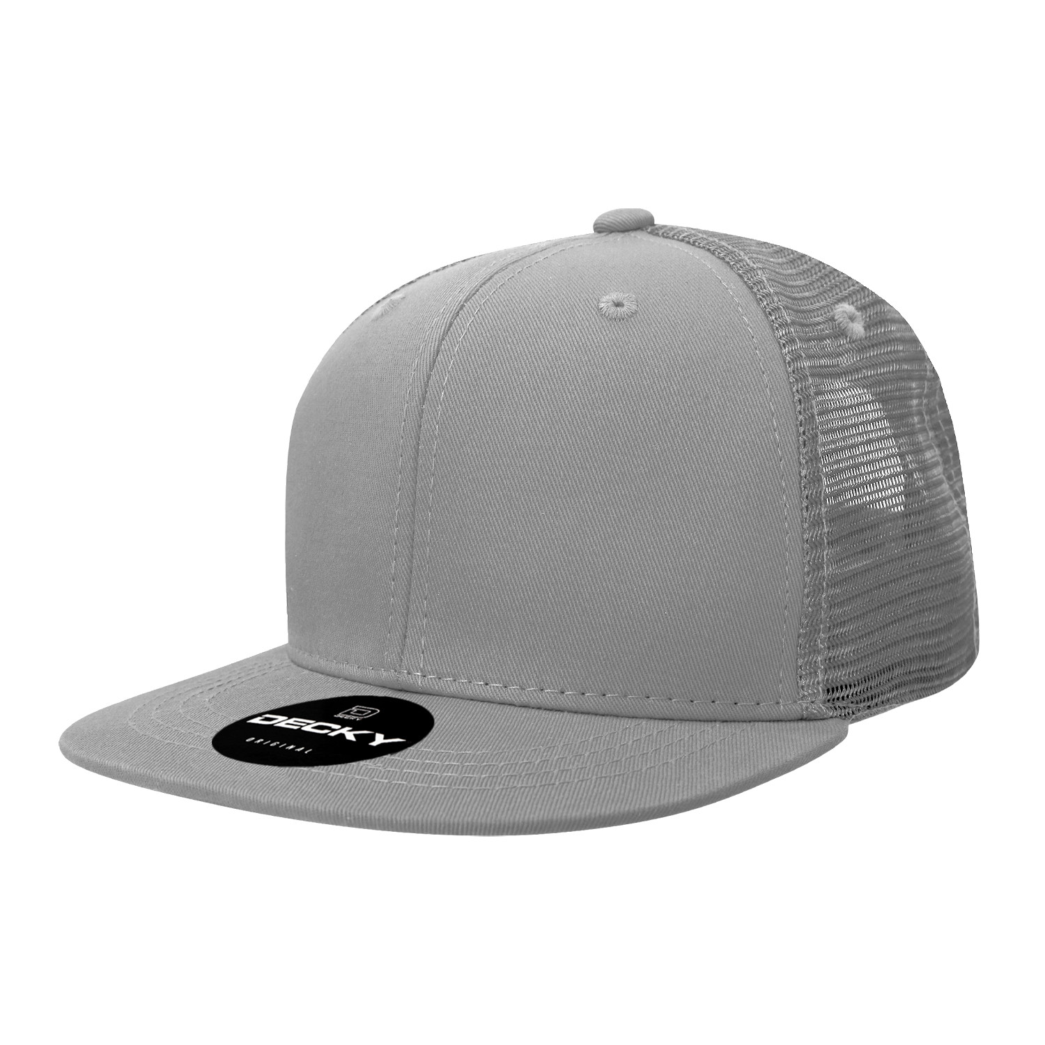 Decky 6 Panel High Profile Structured Cotton Blend Trucker -
