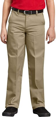 Dickies Boys Khaki Husky Pant KP0123 Flex Waist Flat Front Sizes